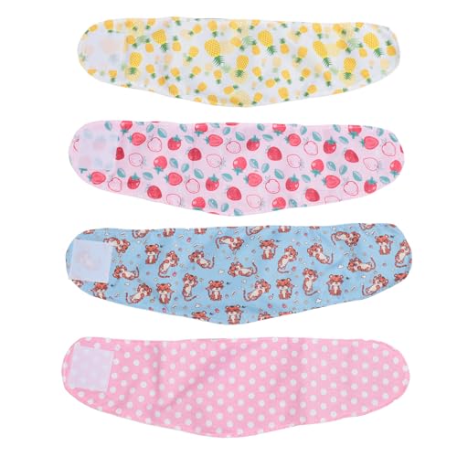 Fuerdich Wiederverwendbar Bauch Bands Für Hunde, 4PCS Waschbar Hund Windeln Male Puppy Windeln Wrap Männlich Waschbare Hundewindeln Bauchbänder (L) von Fuerdich