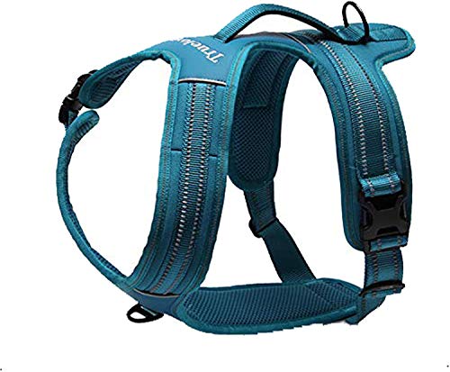 Truelove TLH5551 verhindert Zerren Hundegeschirr mit Griff Weich Gepolstert Pet Hundegeschirr Weste, reflektierendes Material(M, Blau) von Truelove