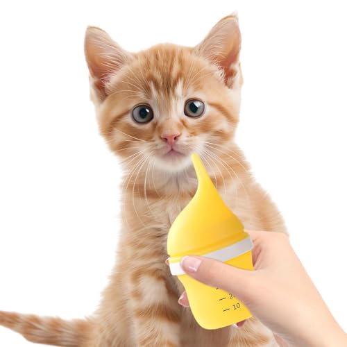 Fukamou Baby-Katzen-Milchflasche, Haustier-Stillflasche - 40 Ml Welpenflasche, Futtermittel Für Haustiere - Tragbare Kleine- Haustierflasche, Präzise Welpenflaschen-Fütterungszubehör Für Welpen Und von Fukamou