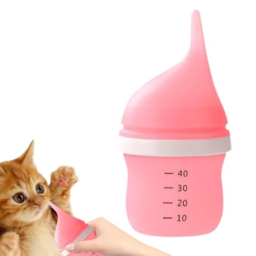 Fukamou Baby-Katzen-Milchflasche, Haustier-Stillflasche - 40 Ml Welpenflasche, Futtermittel Für Haustiere - Tragbare Kleine- Haustierflasche, Präzise Welpenflaschen-Fütterungszubehör Für Welpen Und von Fukamou