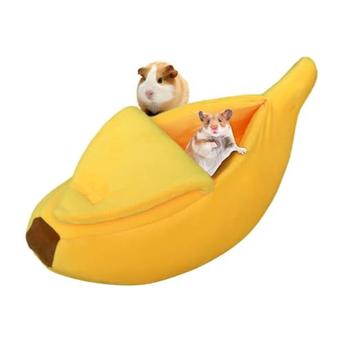 Fukamou Bananen-Haustierbett, Gemütliches Bananenbett, Gemütliches Bananenbett, Warmes Bett Für Kleine Tiere, Schönes Haustierzubehör -Für Igel-Chinchilla-Meerschweinchen von Fukamou