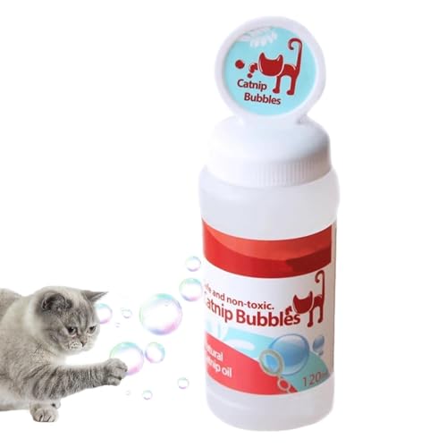 Fukamou Cat Nip Bubbles,Katzenblasen,Interaktive Seifenblasen Für Drinnen Und -Draußen, Mit Katzenminze-Duft - Katzenminze-Seifenblasen, Großes Fassungsvermögen, Seifenblasen-Spielzeug, Sicher Für von Fukamou