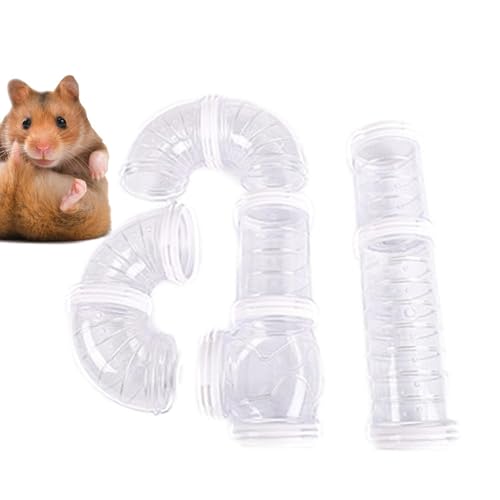 Fukamou Hamstertunnel,Erweiterbares Hamsterrohr-Set, Verbindbare, Sichere Frettchentunnel | Bissfestes Hamsterspielzeug, Heimtierbedarf, Externes Rohr Für Frettchen, Mäuse, Ratten, Hamster, Rennmäuse von Fukamou