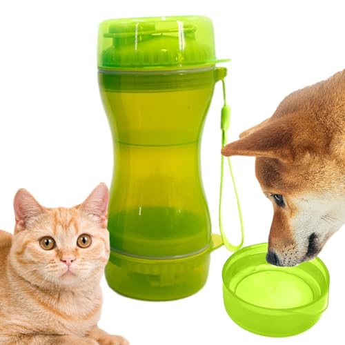 Fukamou Haustier-Wasserflasche mit Futterbehälter, Hunde-Wasserspender, Auslaufsicherer Hundewasserbecher, Welpen-Wasserspender mit guter Abdichtung, praktischer Haustier-Wasserbecher von Fukamou