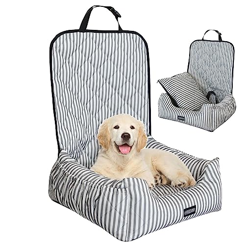 Fukamou Hunde-Autositz, Sitzerhöhung Für Kleine Mittelgroße Hunde, Wasserdichter Hundeautositz Für Rück Und Vordersitz, Hunde Auto Reisebett, 45x40x60CM von Fukamou