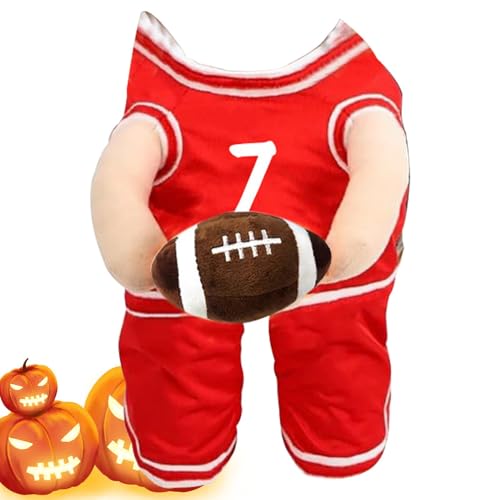 Fukamou Hunde-Basketball-Kostüm Mit Ball,Hunde-Basketball-Halloween-Kostüm,Pet Sports Dress Up Hält Ball - Lustiges- Hundesport-Cosplay-Outfit Mit Verstellbaren Trägern von Fukamou