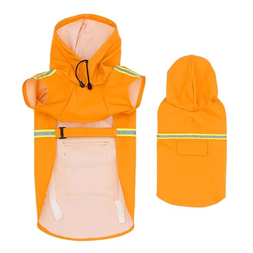 Fukamou Hunde-Poncho-Regenmantel, wasserdichte Hundejacke | Leicht Tragbare Haustier-Regenjacke | Wasserdichter Und- Winddichter, Verstellbarer Regenmantel Für Haustiere Mit Kapuze, Atmungsaktive, von Fukamou