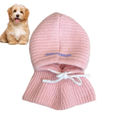 Fukamou Hunde-Wintermütze, Hundemützen, Niedliche Hundehalsbandmütze | Süße Kragen-Snood-Kopfbedeckung, Gehäkelter Snood, Lustige Haustiermütze, Strickmütze, Hals-Ohrenwärmer Für Kleine Hunde von Fukamou