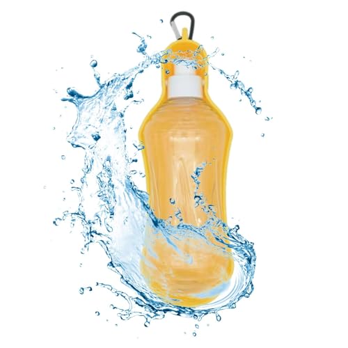 Fukamou Hundewasserflasche,Tragbarer Faltbarer Wasserflaschenspender Für Hunde - 500 Ml Wasserdarm Mit Großem Fassungsvermögen Für -Hunde, Katzen, Outdoor, Wandern, Reisen, Camping von Fukamou