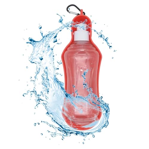 Fukamou Hundewasserflasche,Tragbarer Faltbarer Wasserflaschenspender Für Hunde - 500 Ml Wasserdarm Mit Großem Fassungsvermögen Für -Hunde, Katzen, Outdoor, Wandern, Reisen, Camping von Fukamou