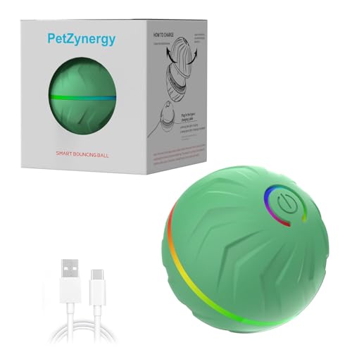 Fukamou Rolling Ball Hundespielzeug, Interaktiver Hundeball | Automatische Hundebälle,USB-wiederaufladbarer -Hundespielzeugball, Hundespielzeug Zur Bereicherung Für Kleine Und Mittelgroße Hunde Im von Fukamou