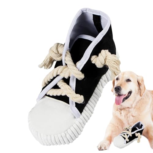 Fukamou Schuh-Hundespielzeug - Süßes Schuhförmiges Hundespielzeug Zum Kauen Und Zahnen | High-Top-Schuhspielzeug Mit -Schnürsenkel Und Quietschgeräusch, Lustiges Hundespielzeug Für Die Zahnpflege von Fukamou