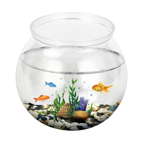 Fukamou Transparentes Rundes Aquarium - Aquarium-Desktop-Behälter, Transparentes -Terrarium - Runde, Sturzsichere Fischschale -Für Kampffische Und Andere Kleine Fische von Fukamou