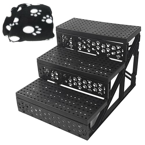 Hundeleiter,3 Step Design Pet Steps Für Kleine Hunde Und Katzen, Tiertreppe Für Katzen Hunde Einstiegshilfe Waschbar rutschfest Abnehmbar von Fukamou