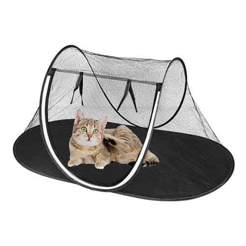 Katzennetzzelt, Katzenzelt Outdoor, Hundezaun Für Camping, Zusammenklappbares Kleines Haustierzelt, Katzen-Außenspielhaus, Outdoor-Zelt Für Indoor-Outdoor-Reisecamping von Fukamou