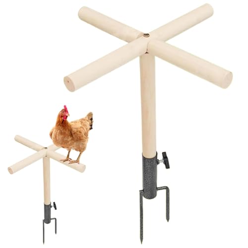 Chick Barch – Babies Chicks Gym Barsch Stand | Holz Küken Sitzstange Ständer Hühnerstall Hinterhof mit Metall-Bodenstopfen für große Vogel Papageien von Fulenyi