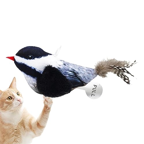 Fulenyi Floppy Bird Katzenspielzeug – Geräuschaktiviertes, interaktives Federspielzeug mit Katzenminze, Vögel, quietschende Vogelform, Federschwanz, interaktives Federspielzeug für Katzen, Kätzchen von Fulenyi