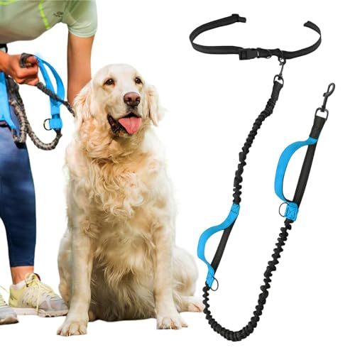 Fulenyi Freihändiges Laufseil für Hunde,Freihändiges Laufseil für Hunde, Einziehbares Seil für Hunde, Taillenseil für Hundespaziergänge, reflektierendes Taillengürtel-Trainingsseil für Hunde von Fulenyi