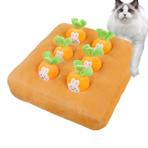 Fulenyi Karotten-Katzenspielzeug, Hundespielzeug Karottenfarm,Enrichment Dog Snuffle Puzzle-Spielzeug - Karotten-Ziehspielzeug, Ananas- und Erdbeerpflück-Bauernhof-Schnupftabak-Puzzlespielzeug für von Fulenyi