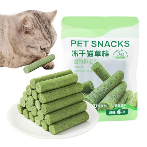 Fulenyi Katzengras Snack, 6er Set Gefriergetrocknet Snacks für Katzen für die Zahnpflege und Haarknäuel Entfernen, Katzenminze von Fulenyi