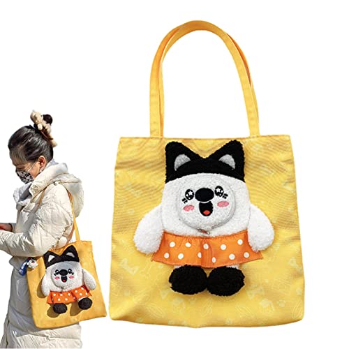 Fulenyi Umhängetasche aus Segeltuch für Haustiere – Transporttasche für Katzen tragbar kleine Tragetasche aus Leinen für Haustiere mit niedlichem Motiv für Hunde von Fulenyi