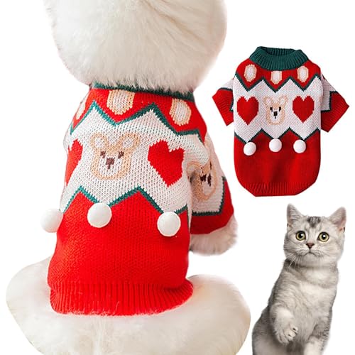 Fulenyi Weihnachtspullover für Welpen, Haustierpullover für Katzen und Hunde, atmungsaktiver Wintermantel für kleine und mittelgroße Katzen, Hunde und Haustiere von Fulenyi
