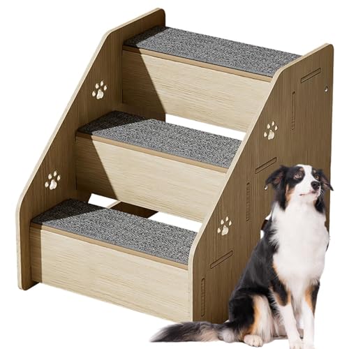 Haustiertreppe für kleine Hunde,Hundetreppe für kleine Hunde | rutschfeste kleine Hundetreppe aus für Haustiere - Stabile Hundeliegetreppe aus für alte Hunde und kleine Hunde von Fulenyi