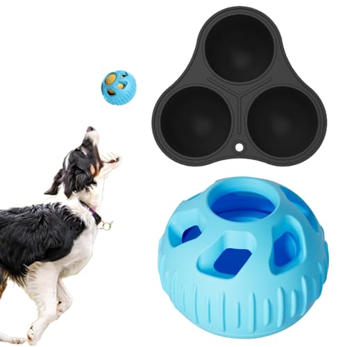 Hundefutter-Slow-Feeder-Ball, Hunde-Puzzle-Ball-Futterspender | 2x interaktives Hundeballspielzeug | Puzzle-Leckerli-Spenderball für Hunde, Puzzle-Leckerli-Spender, Puzzle-Futterball für Hunde, Welpen von Fulenyi