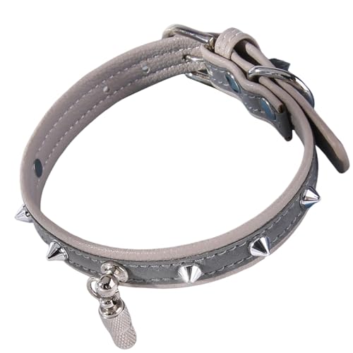Hundehalsband mit Metallverschluss, reflektierendes Halsband für Hunde | Halsbänder für Hunde, Katzen, Welpen, Nieten mit Nieten aus Leder der Zentraleinheit | strapazierfähige Sicherheitshalsbänder von Fulenyi