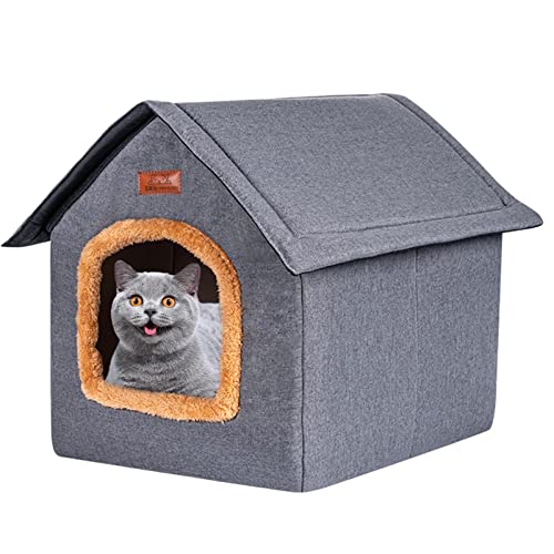 Katzenbett für den Innenbereich, tragbares Haustierbett mit abnehmbarem Design, abnehmbare und atmungsaktive Hundehütte für drinnen und draußen, für Katzen, Kätzchen und von Fulenyi