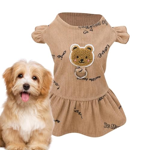 Kleid für kleine Hunde, Kostüm für Hunde | Hundekleid aus Polyester mit Bärenmotiv – modische Alltagskleidung für Hunde, weiche und bequeme Kleidung für Haustiere von Fulenyi