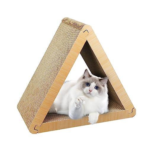 Kratzbaum für Katzen | Wellpappe, dreieckig, 6 Seiten, lustiges Spielzeug, dekorativ, für Katzen, für Balkon, Schlafzimmer, Spielzimmer, Kätzchennest von Fulenyi