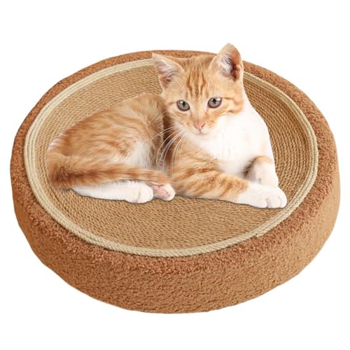 Kratzmatte Für Katzen Katzenkratzer Rundes Sisal Kratzbrett Für Katzen Möbelschutz Katzenkratzbretter Sisal Katzen Lounge Bett Kratzspielzeug Katzenmöbel Fußmatte Sisalmatte Kratzpads Für Katzen von Fulenyi