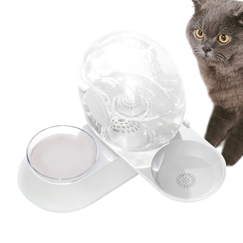 Wasserspender für Haustiere, Wasserspender für Katzen und Hunde - Katzenfutterspender, Wassernapfspender | Schneckenförmiger Trinkbrunnen, 2-in-1-Wasser- und Futternapf-Set für Haustiere, von Fulenyi