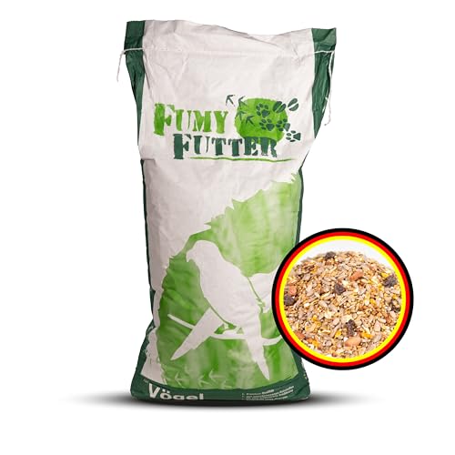 FumyFutter Garten- & Parkvogel, Premium Wildvogelfutter ideal zur Brutzeit, ohne Schalen mit Erdnüssen und Rosinen, ganzjähriges kerniges Vogelfutter mit Proteinen für Wildvögel und Gartenvögel (20kg) von FumyFutter