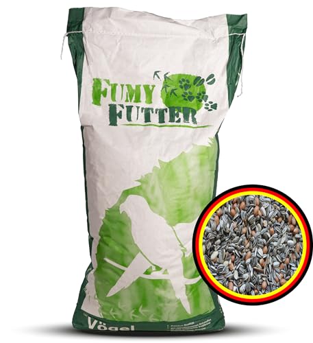 FumyFutter Meisen-Mix, Premium Meisenfutter mit 28% Erdnüssen, Sonnenblumenkernen und Hanf, Vogelfutter Alleinfutter für alle Gartenvögel, Wildvögel und speziell Meisen 15kg, 1x Sack von FumyFutter