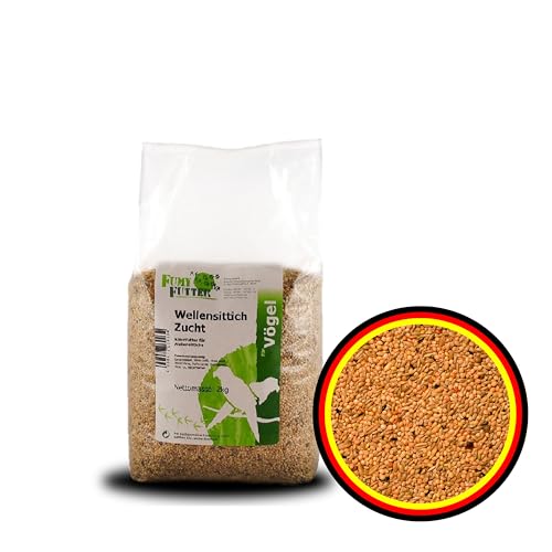 FumyFutter Wellensittich-Zucht, Wellensittich Futter - Hochwertige Premium-Körnermischung für Wellensittiche in der Zuchtperiode, Energie- und nährstoffreich, für gesunden Nachwuchs 2kg, 1x Beutel von FumyFutter