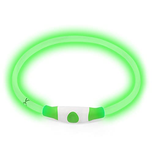 Fun Pets Sehr helles Hundehalsband mit USB-/Micro-USB-wiederaufladbarem LED-Licht, zuschneidbar, leistungsstark, statisch oder blinkend, wasserfest von Fun Pets