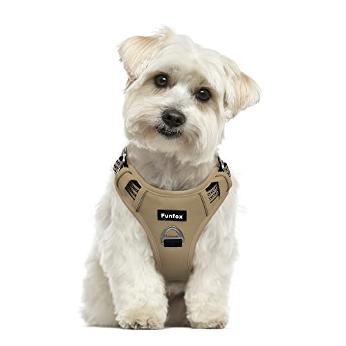 Funfox Hundegeschirr Kleine Hunde No Pull Welpengeschirr Einstellbar Hundegeschirr Anti Zug Sicherheitsgeschirr Kleine Mittlere Hunde Brustgeschirr Hund Atmungsaktiv Dog Harness Braun S von Funfox