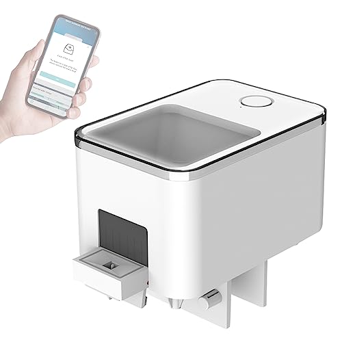 Funien Automatischer Futterspender, WiFi Intelligente Timing Automatische Feeder Aquarium Goldfisch Feeder 100ML Große Kapazität Fisch Feeder Mobiltelefon APP Steuerung von Funien