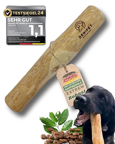 Funky Family Goods DENIPET Kauholz für Hunde L (19-20 cm), Natürliches Kaffeeholz Kauspielzeug, Zahnpflege, Splitterfrei, Langlebig, Für Starke Kauer, Natürliches Hundespielzeug gegen Langeweile von Funky Family Goods