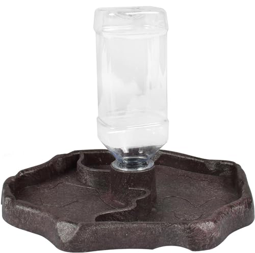 Funmo Reptilien Schildkröte Futternapf, Terrarium Wasserschale, Futter Wasserspender Geeignet für Schildkröten, Geckos, Schlangen, Frösche usw Reptilienhaustier (Braun) von Funmo