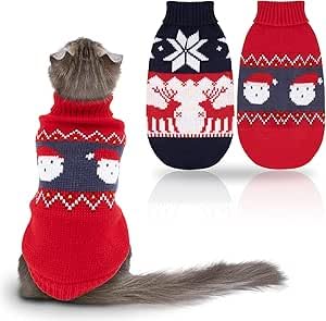 Hunde Weihnachtspullover, Urlaub Festlich Pullover, für Kleine Hunde oder Katzen von Funmo