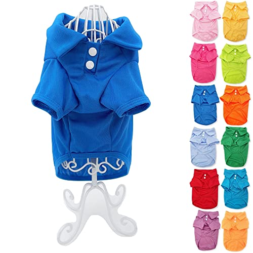 FUNNYDOGCLOTHES Hunde-Poloshirt für Welpen, Katzen, Hunde, Größe S: Länge: 30,5 cm, Blau von FunnyDogClothes