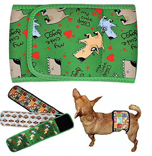 FunnyDogClothes Hundewindel für männliche Bauchband, Neopren, wiederverwendbar, waschbar, für kleine und große Hunde, Welpen, Größe L, Taillenumfang 38,1 cm – 45,7 cm von FunnyDogClothes