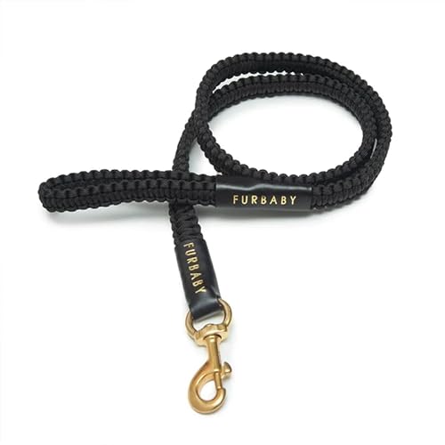 Hundeleine – Robuste Leine mit Paracord-Geflecht und eleganten goldfarbenen Beschlägen – bequemer Griff zum Spazierengehen von Hundeleinen – 120 cm von Fur Baby Couture