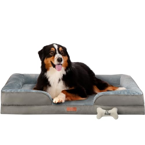 Fur & Bone Hundebett, orthopädische Hundebetten mit abnehmbarem Bezug, Hundesofa, beruhigendes Hundebett, rutschfest und wasserdicht, großes Hundebett, Hundebetten, groß, waschbar, extra großes von Fur & Bone