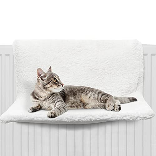 FurDreams Heizkörperbett für Katzen, Hängematten-Stil, hängendes Haustierbett, beheizt, beruhigend, Flauschige Wiege für Kleintiere, robuster Stahlrahmen für Innenwandheizkörper, Angstlinderung und von FurDreams