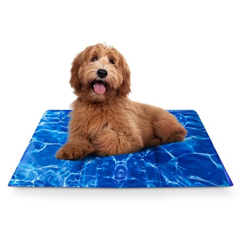 FurDreams Pet Cooling Mats – Self Cooling Mat Bed for Dogs, Cats to Prevent Overheating During Rest & Sleep – Heat Absorbing Gel Pillow Pad to Keep Ice Cool in Summer – Patterned (50 x 90cm) von FurDreams