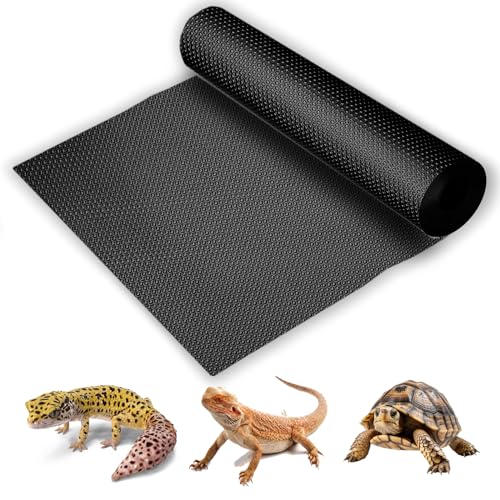 Furatune Bearded Dragon Tank Accessories, Reptile Terrarium Liner Mat for Leopard Gecko, Lizard and Tortoise, Reptile Carpet Bedding for Reptile Tank, Black von Furatune